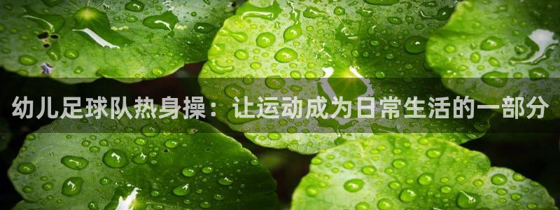 bbin视讯游戏官网：幼儿足球队热身操：让运动成为日常生活的一部分